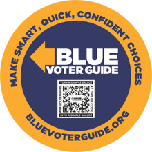Load image into Gallery viewer, Blue Voter Guide Stickers
